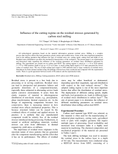 Influence of the cutting regime on the residual stresses generated by