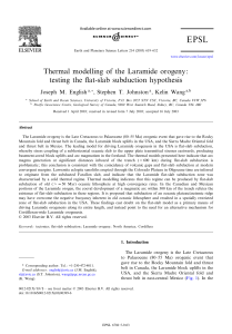 Thermal modelling of the Laramide orogeny: testing the £at