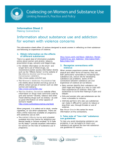 Information about substance use and addiction for women with