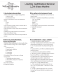 Locating Certification Seminar (LCS) Class Outline