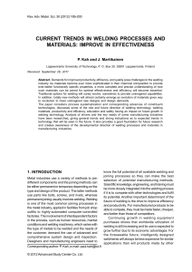 CURRENT TRENDS IN WELDING PROCESSES AND MATERIALS