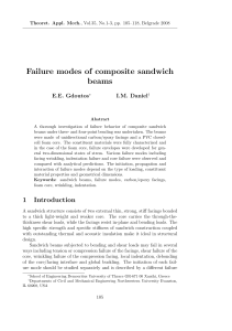 Failure modes of composite sandwich beams