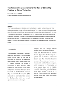 The Periadriatic lineament and the role of strike slip - RWTH