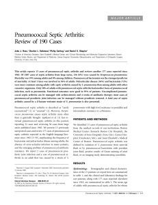 Pneumococcal Septic Arthritis: Review of 190 Cases