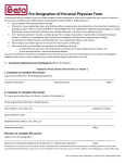 SETA Physician Pre-designation form