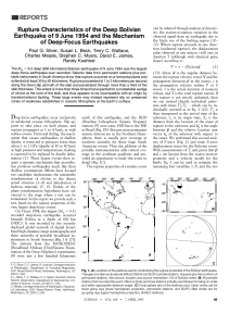 Rupture Characteristics of the Deep Bolivian Earthquake of 9 June