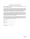 CERTIFICATE OF COST ALLOCATION PLAN
