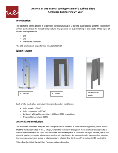 Analysis of the internal cooling system of a turbine blade Aerospace