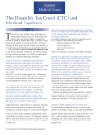 The Disability Tax Credit (DTC) and Medical Expenses
