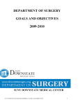 DEPARTMENT OF SURGERY GOALS AND OBJECTIVES 2009-2010