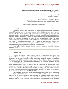 Structural Equation Modeling in Tourism Demand Forecasting