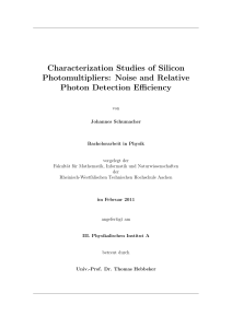 Noise and Relative Photon Detection Efficiency