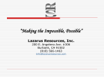 Lazarus Resources, Inc. 10153 ½ Riverside Drive # 435 Toluca