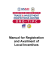 Manual for Registration and Availment of Local Incentives