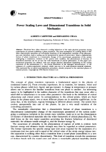 Power Scaling Laws and Dimensional Transitions in Solid Mechanics