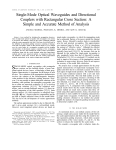 Single-Mode Optical Waveguides and