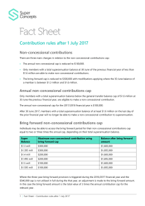 Contribution rules after 1 July 2017