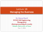 Lect-18 managing the business