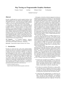 Ray Tracing on Programmable Graphics Hardware