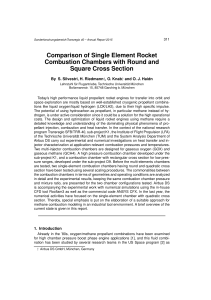 Comparison of Single Element Rocket Combustion - SFB