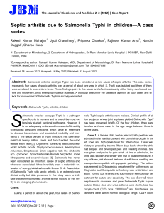 Septic arthritis due to Salmonella Typhi in children—A case series