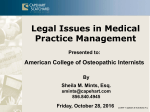 Legal Issues in Medical Practice Management