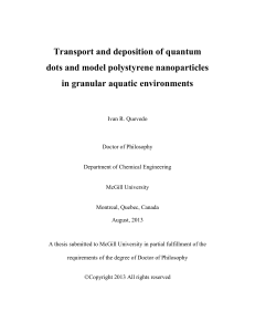 Transport and deposition of quantum dots and