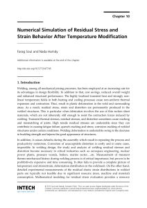 Numerical Simulation of Residual Stress and Strain