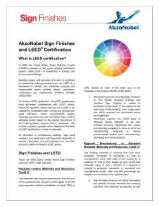 AkzoNobel Sign Finishes and LEED Certification