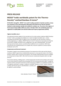 MOSO® holds worldwide patent for the Thermo-Density