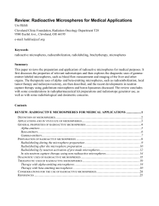 Radioactive Microspheres - Scientific and Clinical Applications of