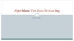 Algorithms For Data Processing