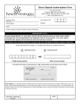 Direct Deposit Authorization Form