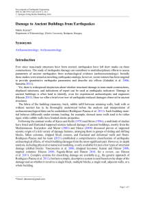 Damage to Ancient Buildings from Earthquakes