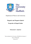 Department of Physics and Astronomy Magnetic and Magneto