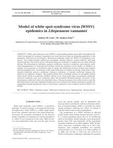 Model of white spot syndrome virus (WSSV) epidemics in