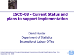 ISCO-08 - Current Status and plans to support implementation