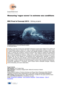 Measuring `rogue waves` in extreme sea conditions