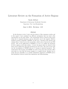 Literature Review on the Formation of Active Regions
