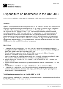 Expenditure on healthcare in the UK: 2012