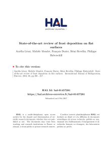 State-of-the-art review of frost deposition on flat surfaces