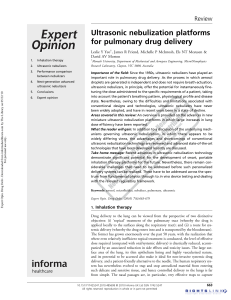 Ultrasonic nebulization platforms for pulmonary drug