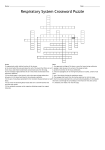 Respiratory System Crossword Puzzle