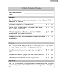 Website Evaluation  Check List Form