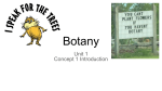 Botany Unit 1 Concept 1