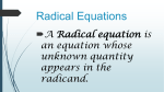 Radical Equations