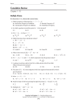 Algebra 1 Chapter 10 Review