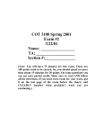 COT 3100 Spring 2001 Exam #2 3/22/01 Name: _________________