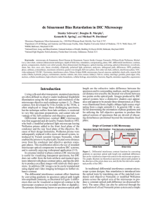 de Sénarmont Bias Retardation in DIC Microscopy Introduction