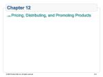 Chapter 12 Pricing, Distributing, and Promoting Products –1